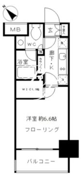 パークリュクス東麻布mono 404 間取り図