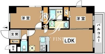 JU TOWER FRONT 亀沢 301 間取り図