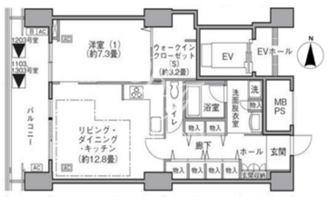 東雲キャナルコートCODAN 16-1303 間取り図