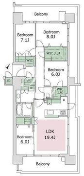 晴海フラッグ SEA-C-2F2 間取り図