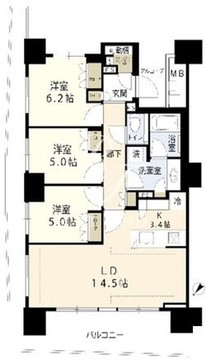 晴海フラッグ SUN-B-710 間取り図