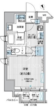 サイプレス御成門 702 間取り図