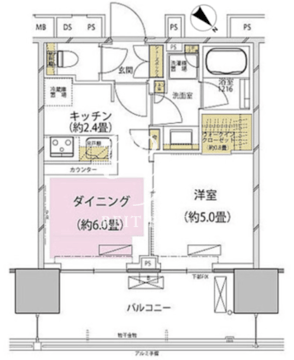 ザ・パークハウス渋谷美竹 1803 間取り図