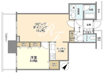 リガーレ日本橋人形町 3208 間取り図