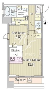 ロングアイランド恵比寿 904 間取り図