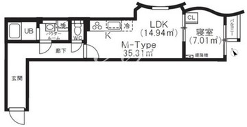 ブリックレジデンス目黒本町 504 間取り図