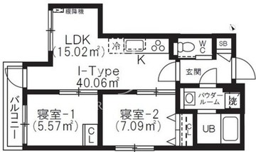 ブリックレジデンス目黒本町 401 間取り図