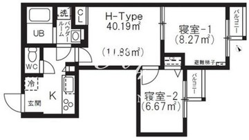 ブリックレジデンス目黒本町 406 間取り図