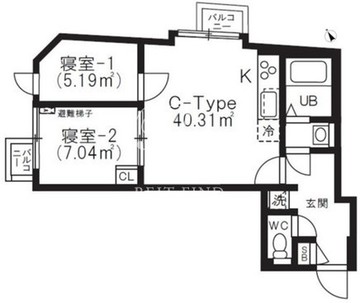 ブリックレジデンス目黒本町 303 間取り図