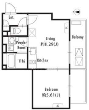 グランパセオ東新宿2 303 間取り図