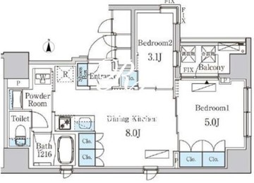 ザ・ライオンズフォーシア八丁堀 503 間取り図