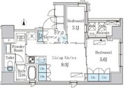 ザ・ライオンズフォーシア八丁堀 403 間取り図
