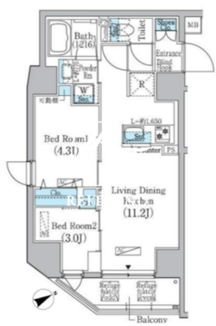 プライムブリス蔵前 603 間取り図