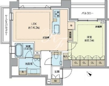 レガシス代官山 205 間取り図