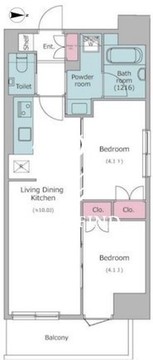 ドゥーエ入谷1 703 間取り図