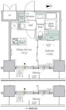 ワンルーフレジデンス板橋大山 603 間取り図