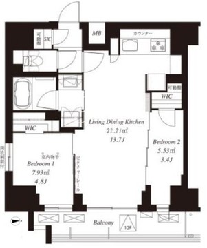 フレンシア御徒町 1204 間取り図