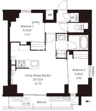 フレンシア御徒町 1205 間取り図