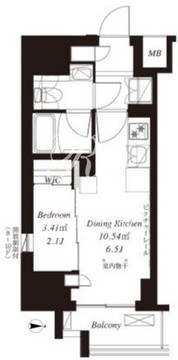 フレンシア御徒町 605 間取り図