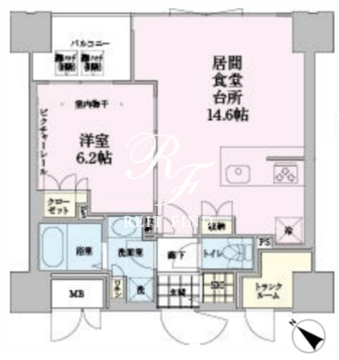 東神田テラスレジデンス 611 間取り図
