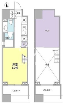 パークフラッツ中目黒 701 間取り図