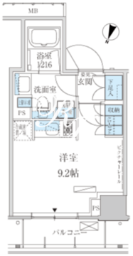パークアクシス赤坂見附 407 間取り図