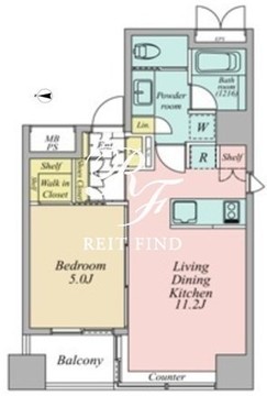 オジオ大手町 602 間取り図