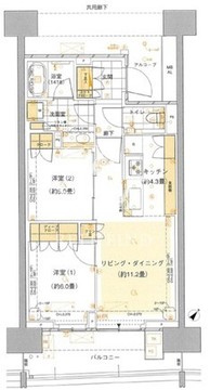 晴海フラッグ SUN-C-802 間取り図