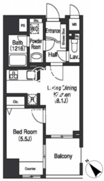 プライムアーバン中目黒2 602 間取り図