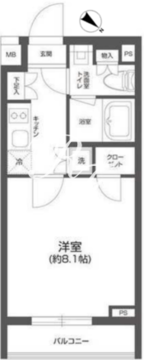 グランパセオ四谷若葉 407 間取り図