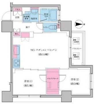 クレヴィアリグゼ日暮里 304 間取り図