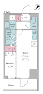 レジディア都立大 805 間取り図