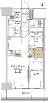 パークアクシス新宿百人町 711 間取り図