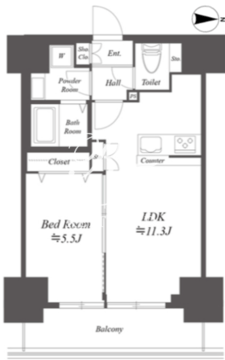 エルスタンザ王子神谷 502 間取り図