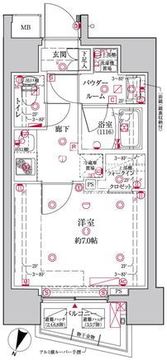 クレイシア文京本郷 201 間取り図