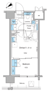 ルフォンプログレ西大井プレミア 409 間取り図