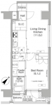 プラウドフラット八丁堀 403 間取り図