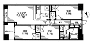 レジディア日本橋馬喰町 1005 間取り図