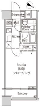 ファーストリアルタワー新宿 2302 間取り図