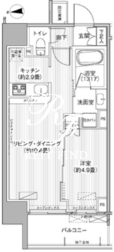 ヒューリックレジデンス新御茶ノ水 1306 間取り図