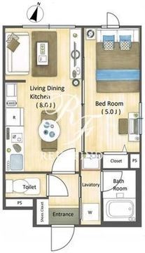 ラドゥセール戸越銀座 205 間取り図