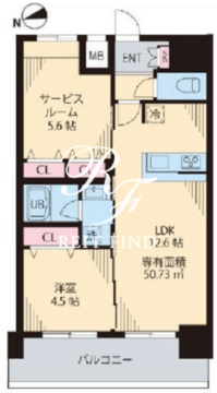 ルカナル門前仲町 402 間取り図