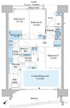 晴海フラッグ SEA-E-510 間取り図
