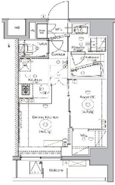 シーフォルム上野アジールコート 705 間取り図