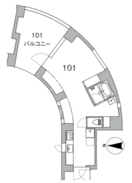 天神町プレイス 101 間取り図