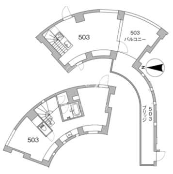 天神町プレイス 503 間取り図