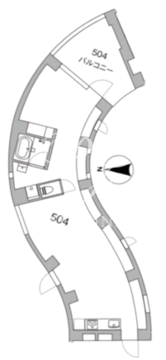天神町プレイス 504 間取り図