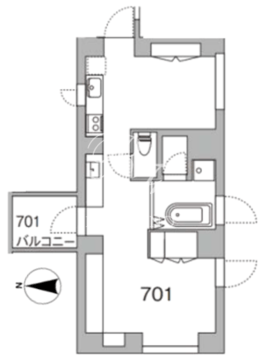 天神町プレイス 701 間取り図