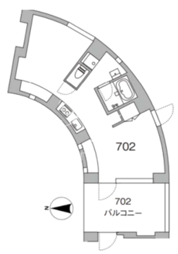 天神町プレイス 702 間取り図