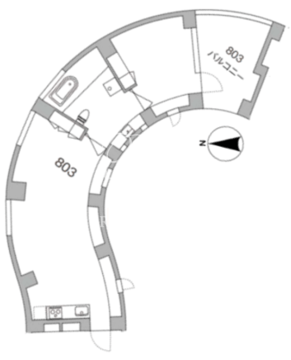 天神町プレイス 803 間取り図
